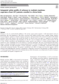 Cover page: Integrated safety profile of selinexor in multiple myeloma: experience from 437 patients enrolled in clinical trials.