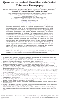 Cover page: Quantitative cerebral blood flow with Optical Coherence Tomography
