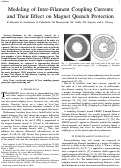 Cover page: Modeling of Interfilament Coupling Currents and Their Effect on Magnet Quench Protection