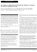 Cover page: Succeeding in Aging Research During the Pandemic: Strategies for Fellows and Junior Faculty