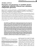 Cover page: Phylogeny and physiology of candidate phylum ‘Atribacteria’ (OP9/JS1) inferred from cultivation-independent genomics