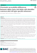 Cover page: Chromatin accessibility differences between alpha, beta, and delta cells identifies common and cell type-specific enhancers