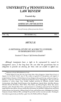 Cover page: A National Study of Access to Counsel in Immigration Court.