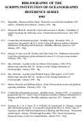 Cover page: Bibliography of the Scripps Institution of Oceanography Reference Series 1995