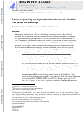 Cover page: Exome sequencing in amyotrophic lateral sclerosis identifies risk genes and pathways.