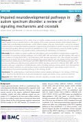 Cover page: Impaired neurodevelopmental pathways in autism spectrum disorder: a review of signaling mechanisms and crosstalk