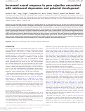 Cover page: Increased neural response to peer rejection associated with adolescent depression and pubertal development