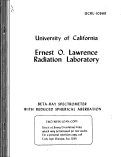 Cover page: Beta-Ray Spectrometer with Reduced Spherical Aberration