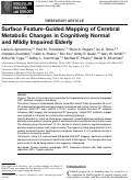 Cover page: Surface Feature-Guided Mapping of Cerebral Metabolic Changes in Cognitively Normal and Mildly Impaired Elderly