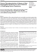 Cover page: Venous Thromboembolism: A Survey of Oral Anticoagulant Preferences in the Treatment of Challenging Patient Populations