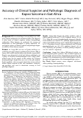 Cover page: Accuracy of Clinical Suspicion and Pathologic Diagnosis of Kaposi Sarcoma in East Africa