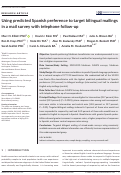 Cover page: Using predicted Spanish preference to target bilingual mailings in a mail survey with telephone follow‐up