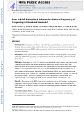 Cover page: Does a Brief Motivational Intervention Reduce Frequency of Pregaming in Mandated Students?