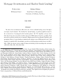 Cover page: Mortgage Securitization and Shadow Bank Lending