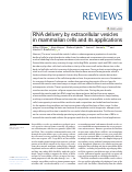 Cover page: RNA delivery by extracellular vesicles in mammalian cells and its applications