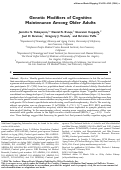 Cover page: Genetic modifiers of cognitive maintenance among older adults