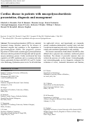 Cover page: Cardiac disease in patients with mucopolysaccharidosis: presentation, diagnosis and management