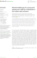 Cover page: Mental healthcare for young and adolescent LGBTQ+ individuals in the Indian subcontinent