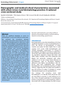 Cover page: Demographic and medical school characteristics associated with urban versus rural dermatology practice: A national cross-sectional study