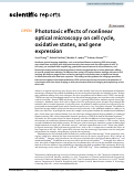 Cover page: Phototoxic effects of nonlinear optical microscopy on cell cycle, oxidative states, and gene expression