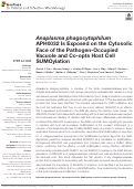 Cover page: Anaplasma phagocytophilum APH0032 Is Exposed on the Cytosolic Face of the Pathogen-Occupied Vacuole and Co-opts Host Cell SUMOylation