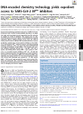 Cover page: DNA-encoded chemistry technology yields expedient access to SARS-CoV-2 Mpro inhibitors