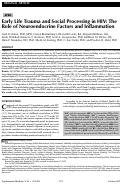 Cover page: Early Life Trauma and Social Processing in HIV: The Role of Neuroendocrine Factors and Inflammation