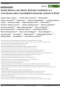 Cover page: Spatial distance and climate determine modularity in a cross‐biomes plant–hummingbird interaction network in Brazil