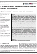 Cover page: A sorghum NAC gene is associated with variation in biomass properties and yield potential