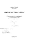 Cover page: Computing with Temporal Operators