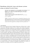 Cover page: Simulating relativistic beam and plasma systems using an optimal boosted frame