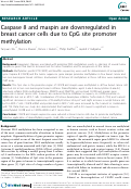 Cover page: Caspase 8 and maspin are downregulated in breast cancer cells due to CpG site promoter methylation