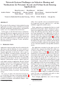 Cover page: Network System Challenges in Selective Sharing and Verification for Personal, Social, and Urban-Scale Sensing Applications