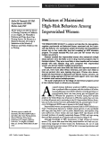 Cover page: Predictors of maintained high-risk behaviors among impoverished women.