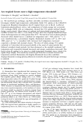 Cover page: Are tropical forests near a high temperature threshold?