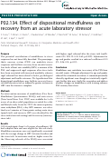 Cover page: P02.134. Effect of dispositional mindfulness on recovery from an acute laboratory stressor