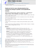 Cover page: Obesity and risk for venous thromboembolism from contemporary therapy for pediatric acute lymphoblastic leukemia