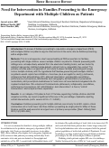 Cover page: Need for Intervention in Families Presenting to the Emergency Department with Multiple Children as Patients