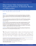 Cover page: Direct Versus Video Laryngoscopy for Prehospital Intubation: A Systematic Review and Meta‐analysis