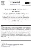 Cover page: String-derived MSSM vacua with residual R symmetries