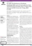 Cover page: The safety and effectiveness of the Woven EndoBridge (WEB) system for the treatment of wide-necked bifurcation aneurysms: final 12-month results of the pivotal WEB Intrasaccular Therapy (WEB-IT) Study.