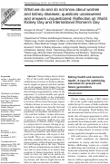 Cover page: What we do and do not know about women and&nbsp;kidney diseases; questions unanswered and answers unquestioned: Reflection on World Kidney Day and International Women's Day .