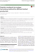 Cover page: Peptide-mediated microalgae harvesting method for efficient biofuel production.