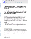 Cover page: Predictors of six-month inability to return to work in previously employed subjects after mild traumatic brain injury: A TRACK-TBI pilot study.