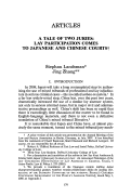 Cover page: A Tale of Two Juries: Lay Participation Comes to Japanese and Chinese Courts