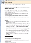 Cover page: Childhood passive smoke exposure is associated with adult head and neck cancer