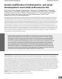 Cover page: Genetic modification of inflammation- and clonal hematopoiesis-associated cardiovascular risk.