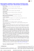 Cover page: Mammographic quantitative image analysis and biologic image composition for breast lesion characterization and classification