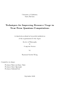 Cover page: Techniques for Improving Resource Usage in Near-Term Quantum Computations