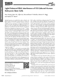 Cover page: Light-Patterned RNA Interference of 3D-Cultured Human Embryonic Stem Cells.